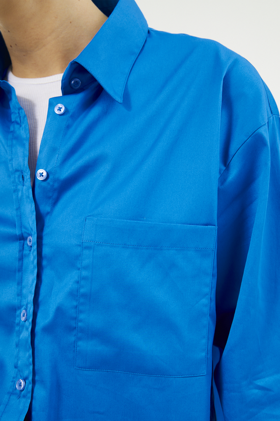 Mesfeno Oversize Loose Fit Basic Shirt Pocket Details
