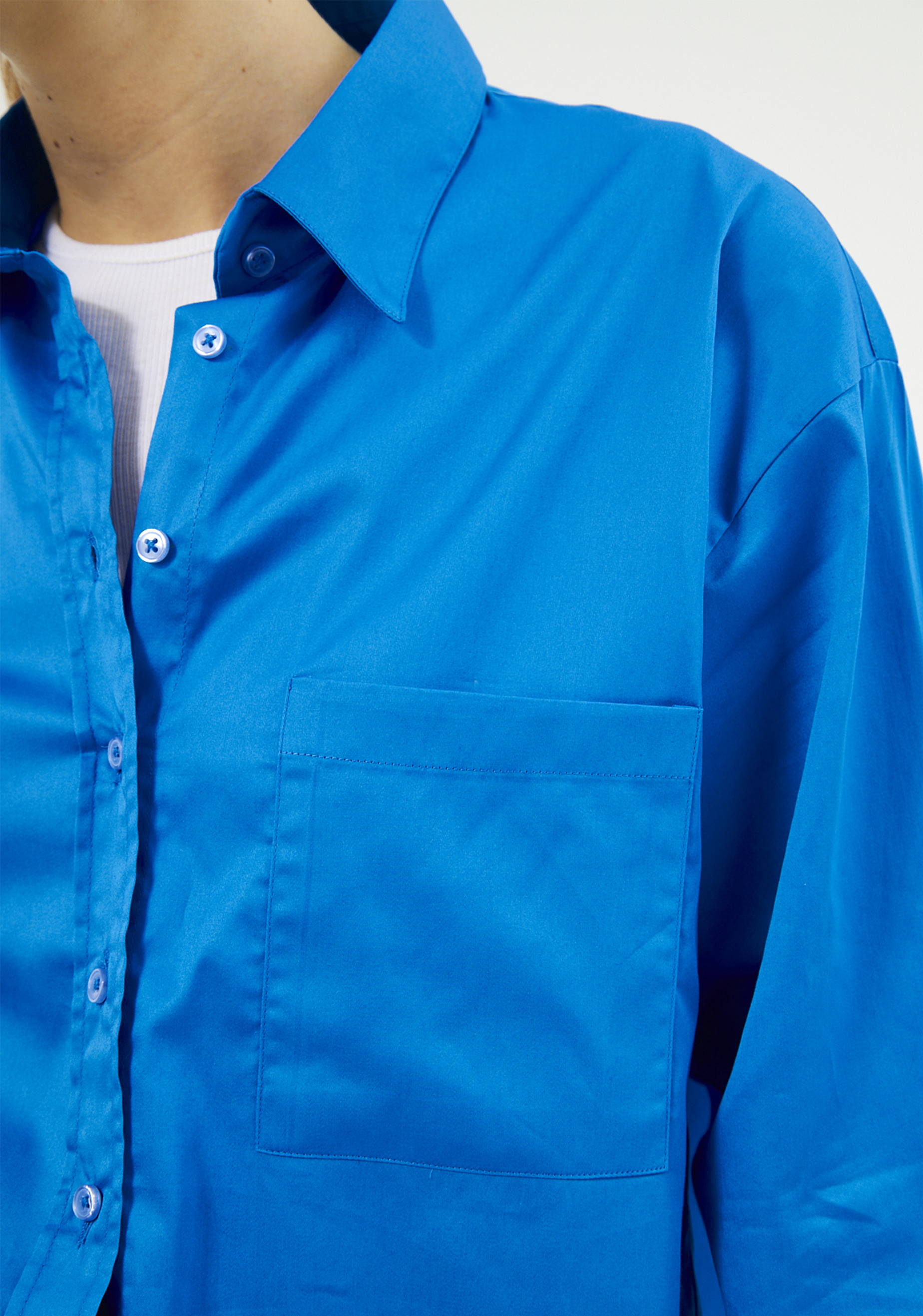 Mesfeno Oversize Loose Fit Basic Shirt Pocket Details