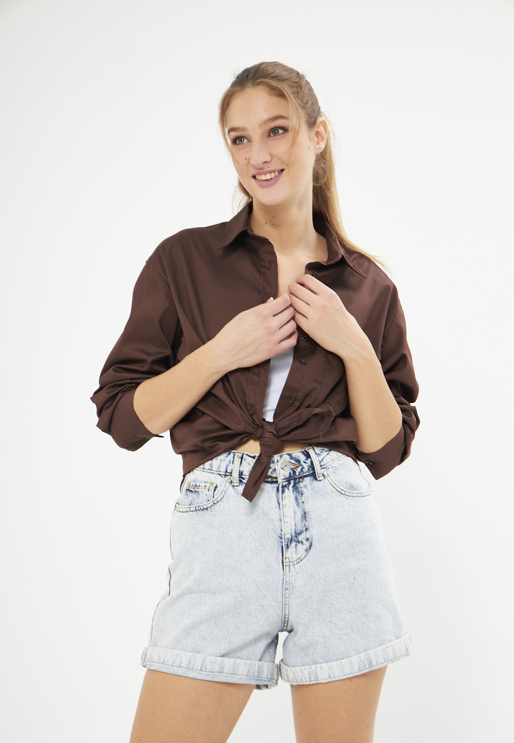 Mesfeno Oversize Loose Fit Basic Shirt Pocket Details