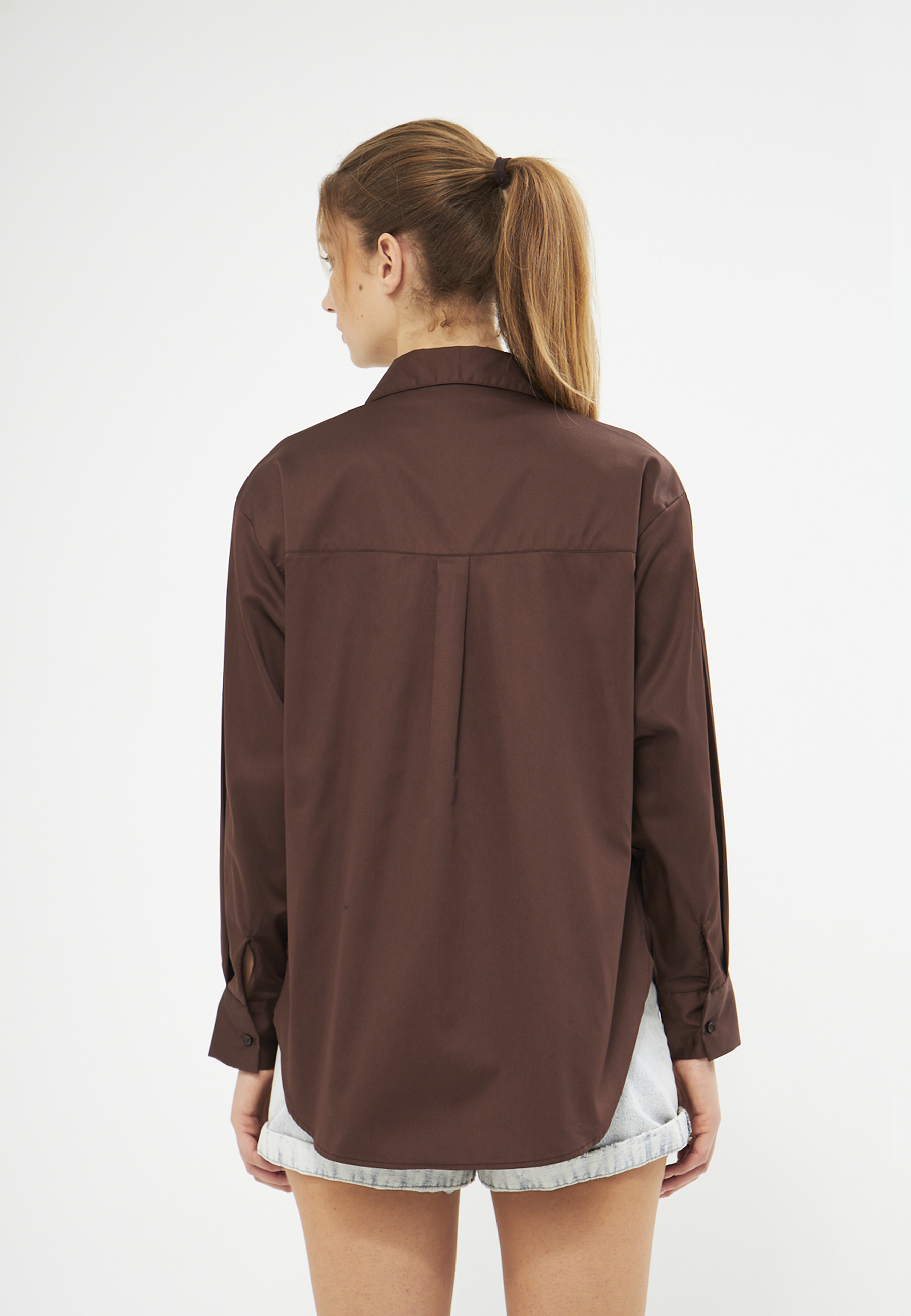 Mesfeno Oversize Loose Fit Basic Shirt Pocket Details