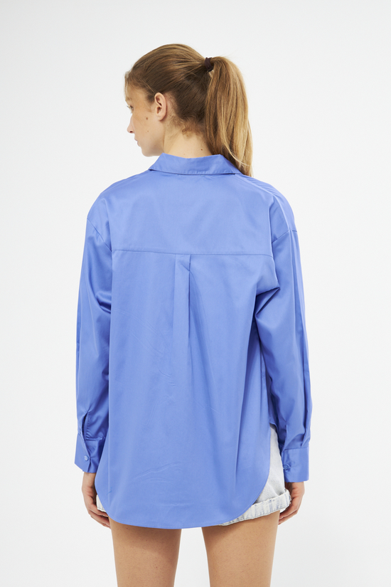 Mesfeno Oversize Loose Fit Basic Shirt Pocket Details