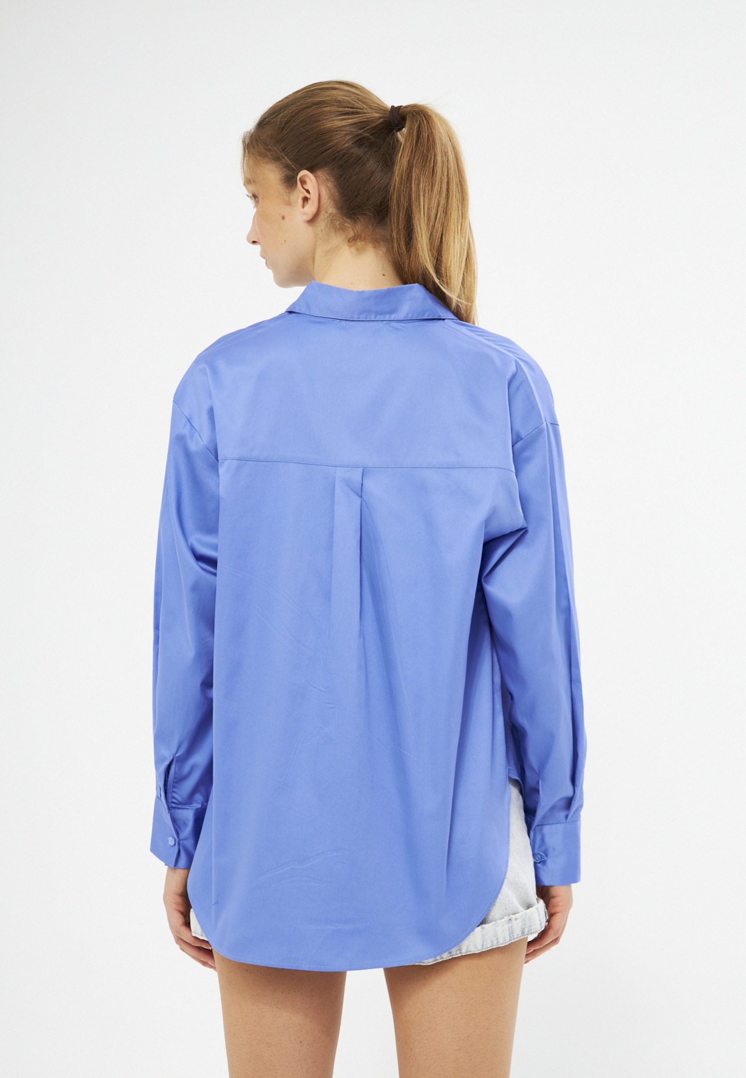 Mesfeno Oversize Loose Fit Basic Shirt Pocket Details