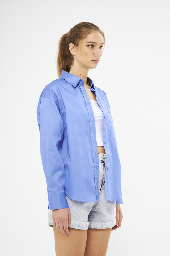Mesfeno Oversize Loose Fit Basic Shirt Pocket Details