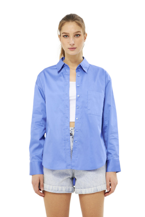 Mesfeno Oversize Loose Fit Basic Shirt Pocket Details
