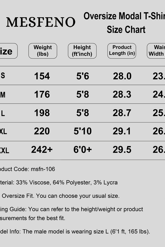 Oversized Long Sleeve Stretch Modal Men's T-Shirt