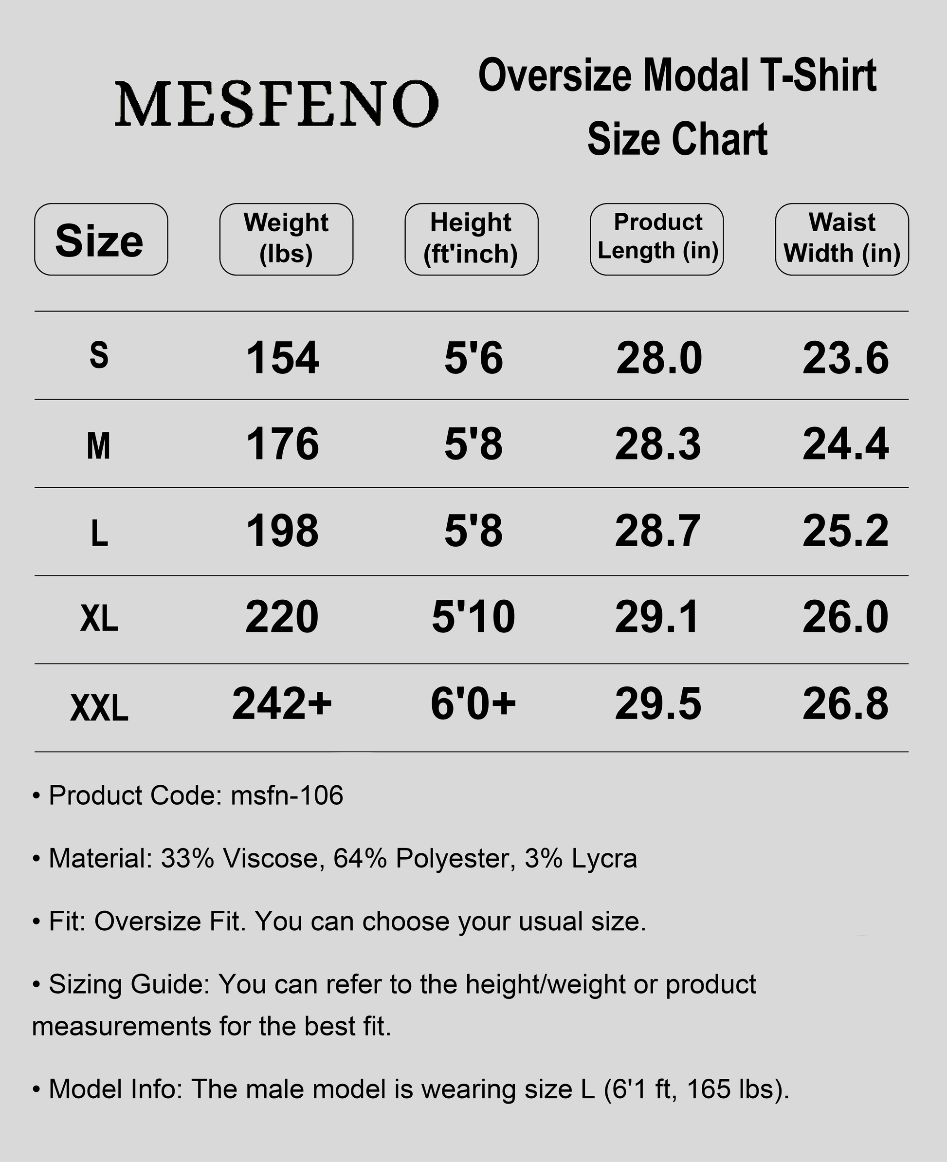Oversized Long Sleeve Stretch Modal Men's T-Shirt
