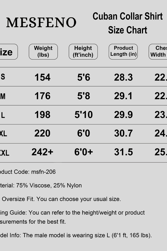 Oversized Thin Fabric Cuban Collar Men's Shirt