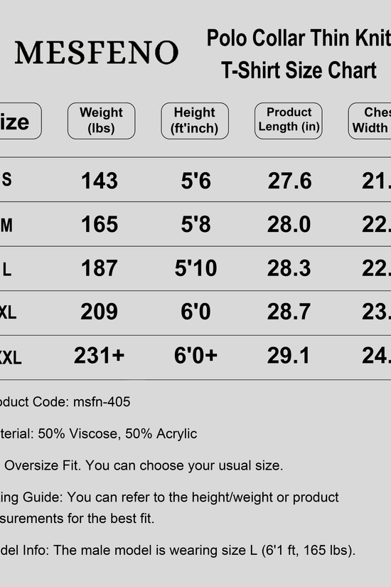 Oversize Polo Neck Lightweight Knit Men's T-Shirt