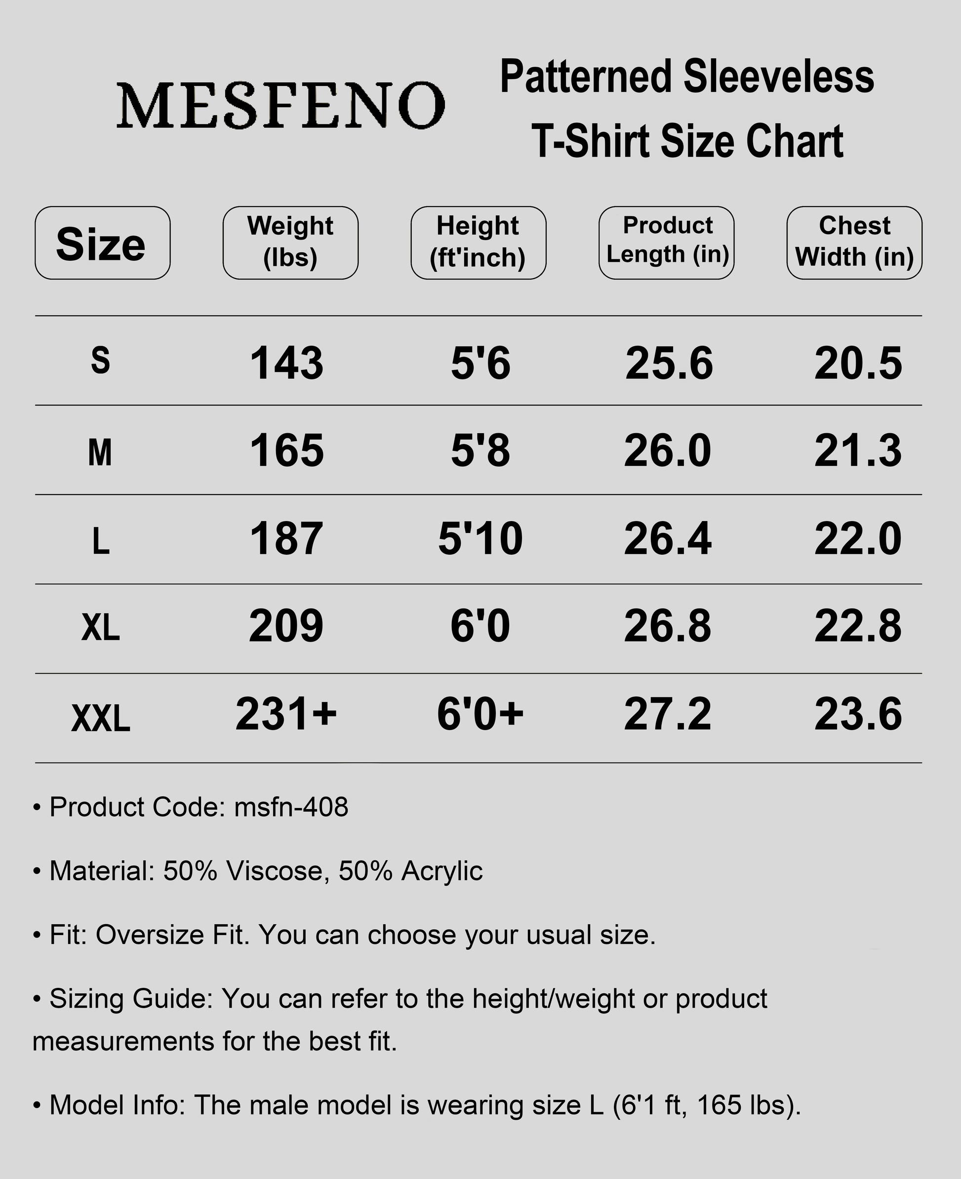 Patterned Oversized Sleeveless Knit Men's T-Shirt