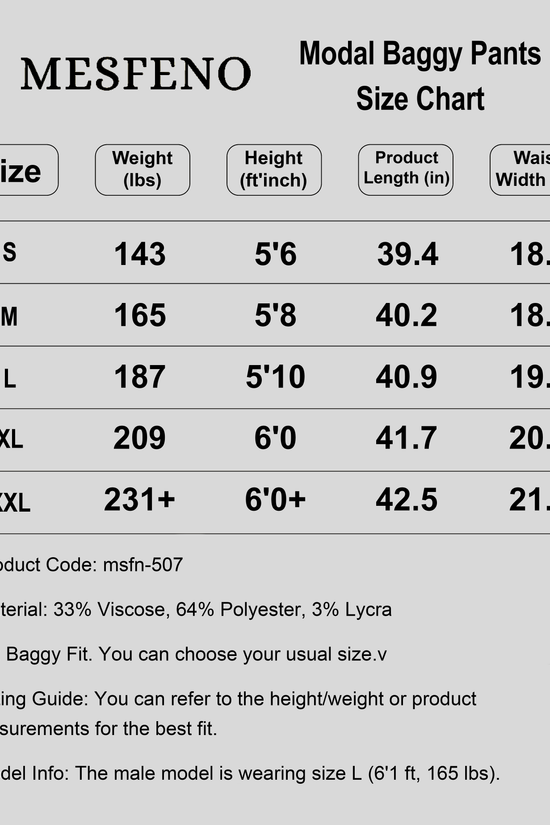 Stretch Modal Fabric Baggy Men's Pants