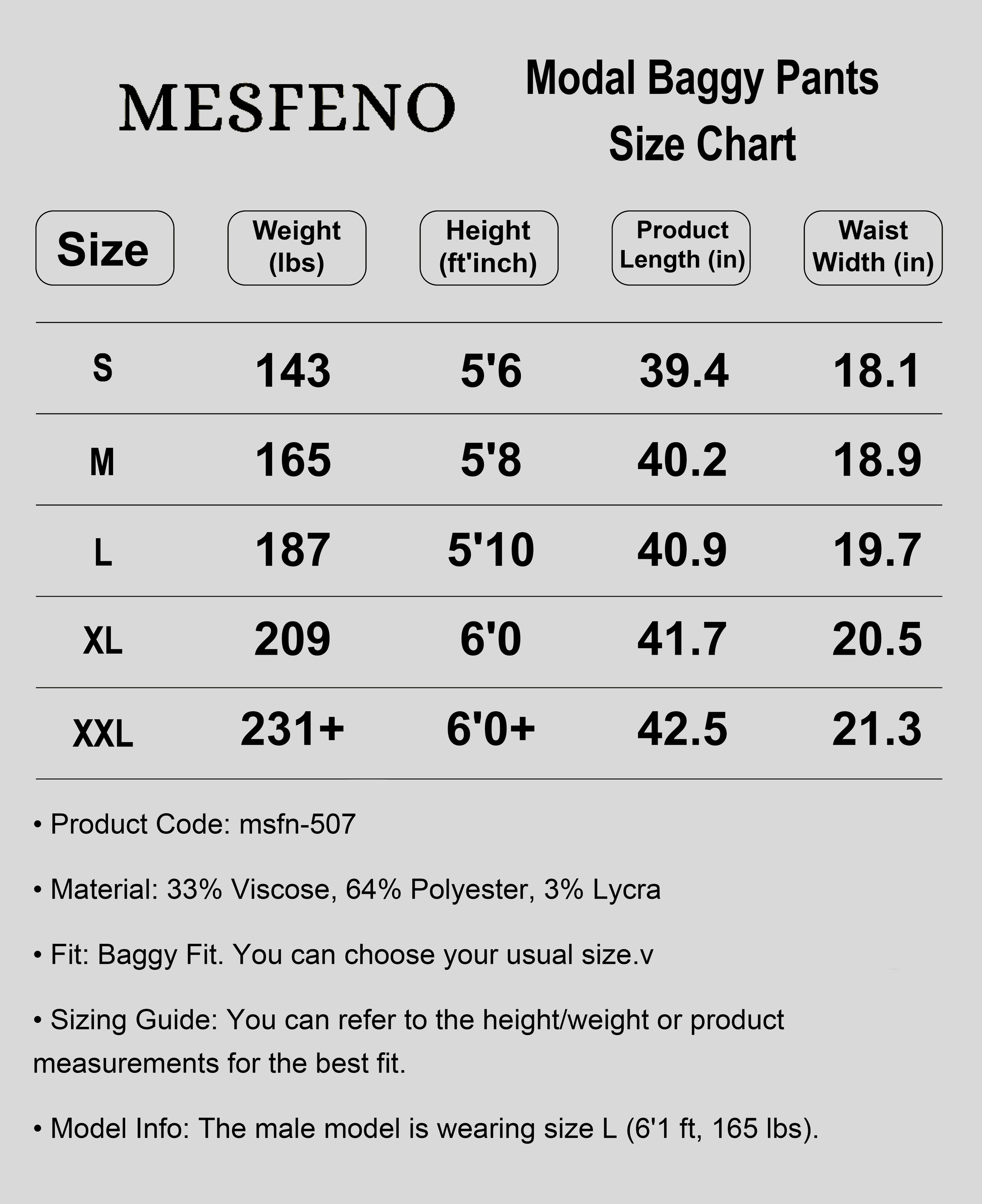 Stretch Modal Fabric Baggy Men's Pants