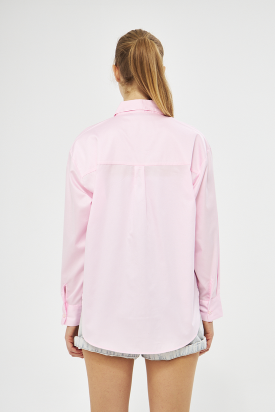 Mesfeno Oversize Loose Fit Basic Shirt Pocket Details