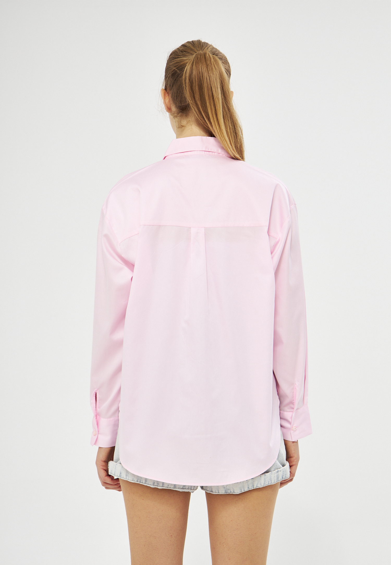 Mesfeno Oversize Loose Fit Basic Shirt Pocket Details