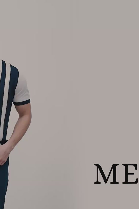 Oversized Polo Shirt Men's | Striped Knit Vintage Style Short Sleeve - Relaxed Fit