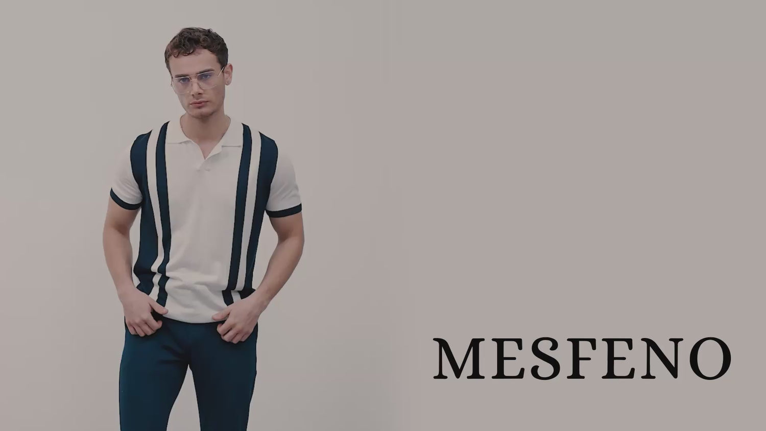 Oversized Polo Shirt Men's | Striped Knit Vintage Style Short Sleeve - Relaxed Fit