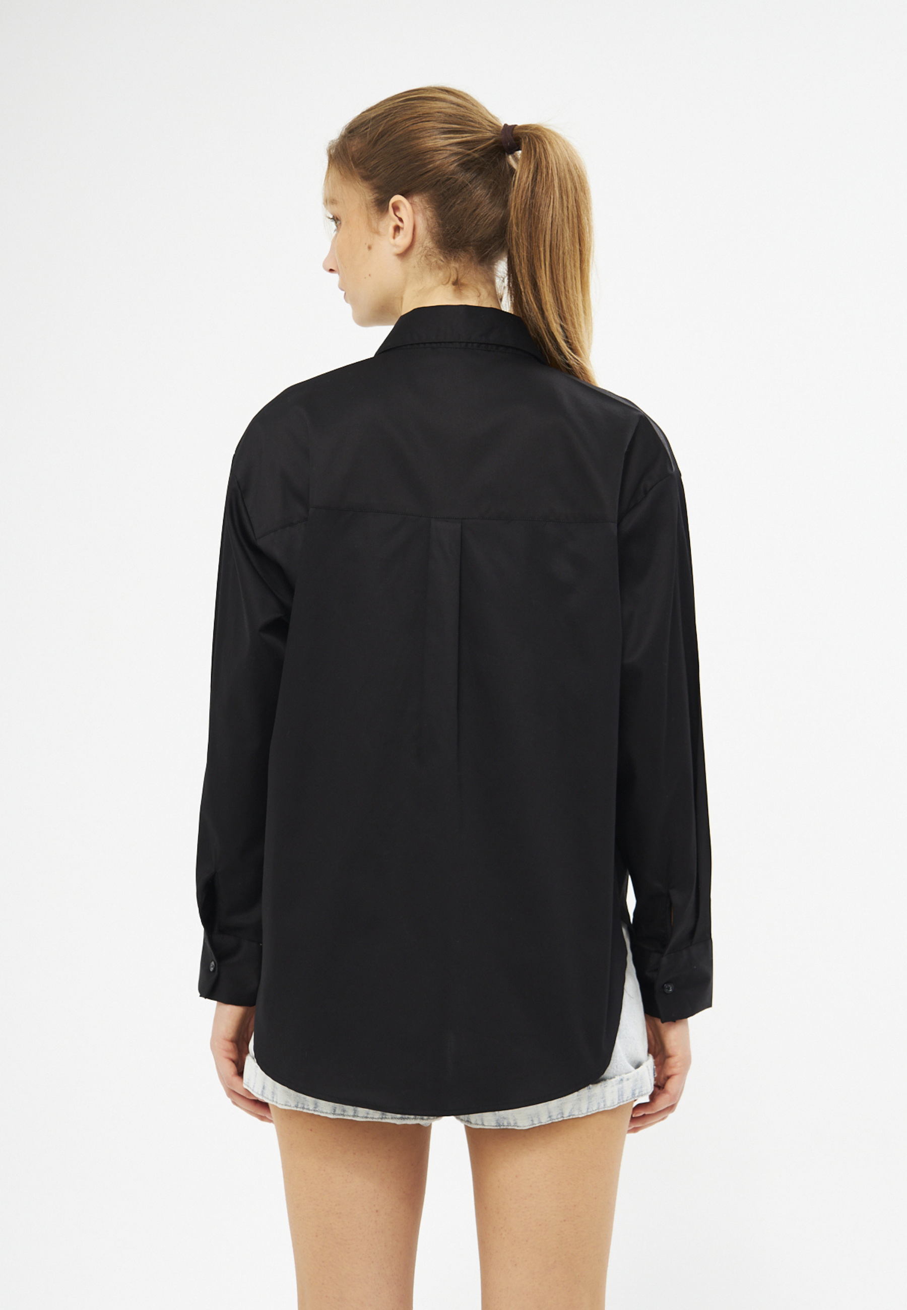 Mesfeno Oversize Loose Fit Basic Shirt Pocket Details