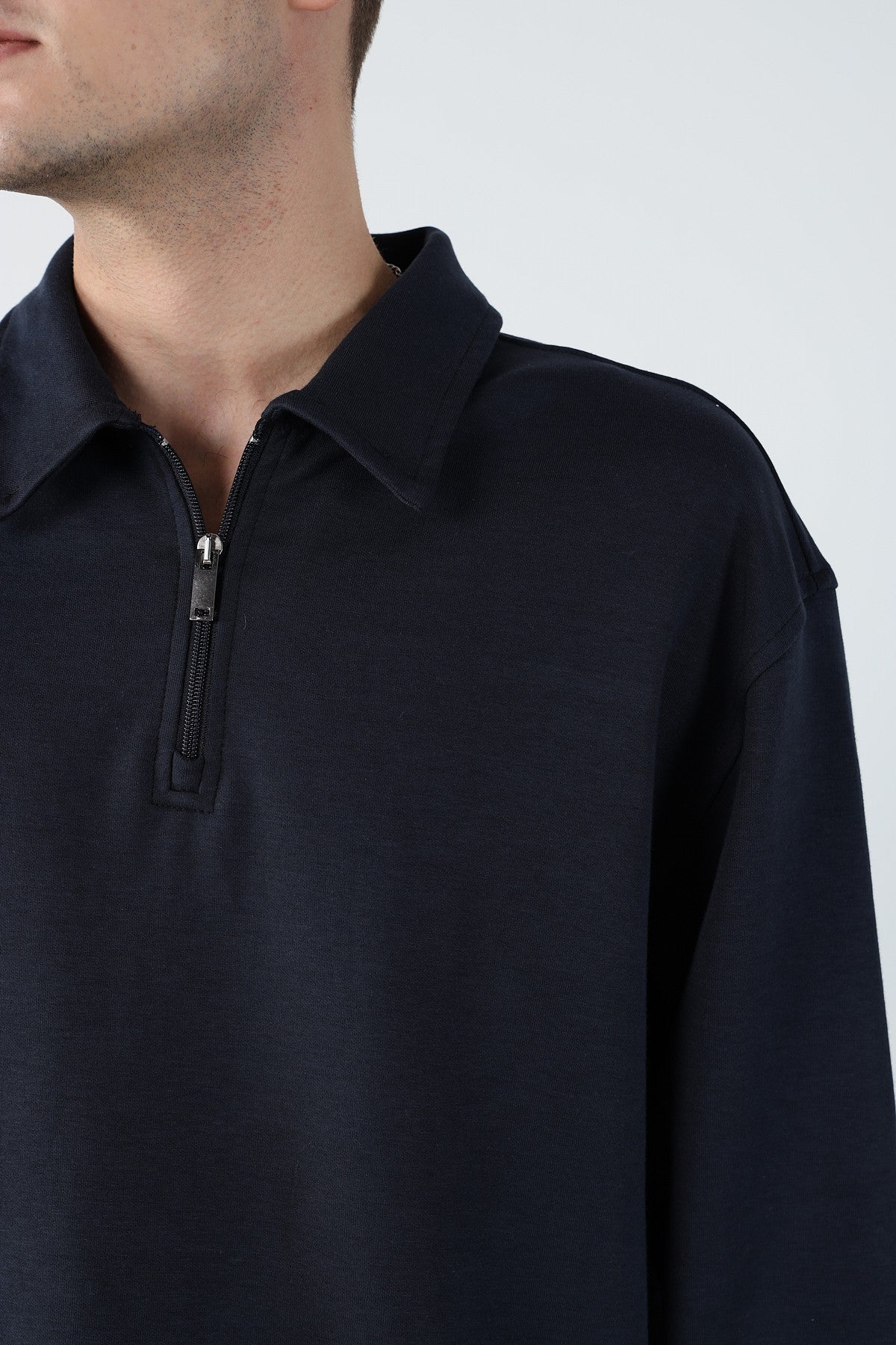 Half Zipper Oversize Mens Sweatshirt