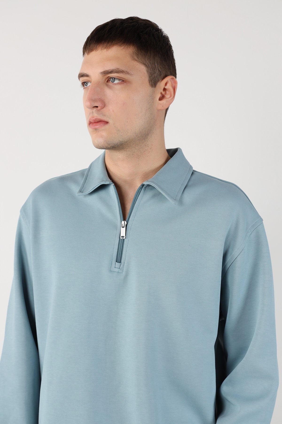 Half Zipper Oversize Mens Sweatshirt