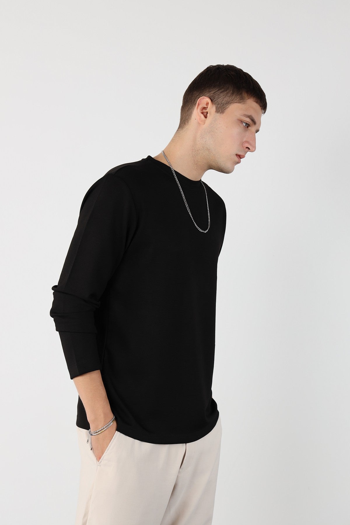 Regular Flexible Modal Fabric Mens Sweatshirt