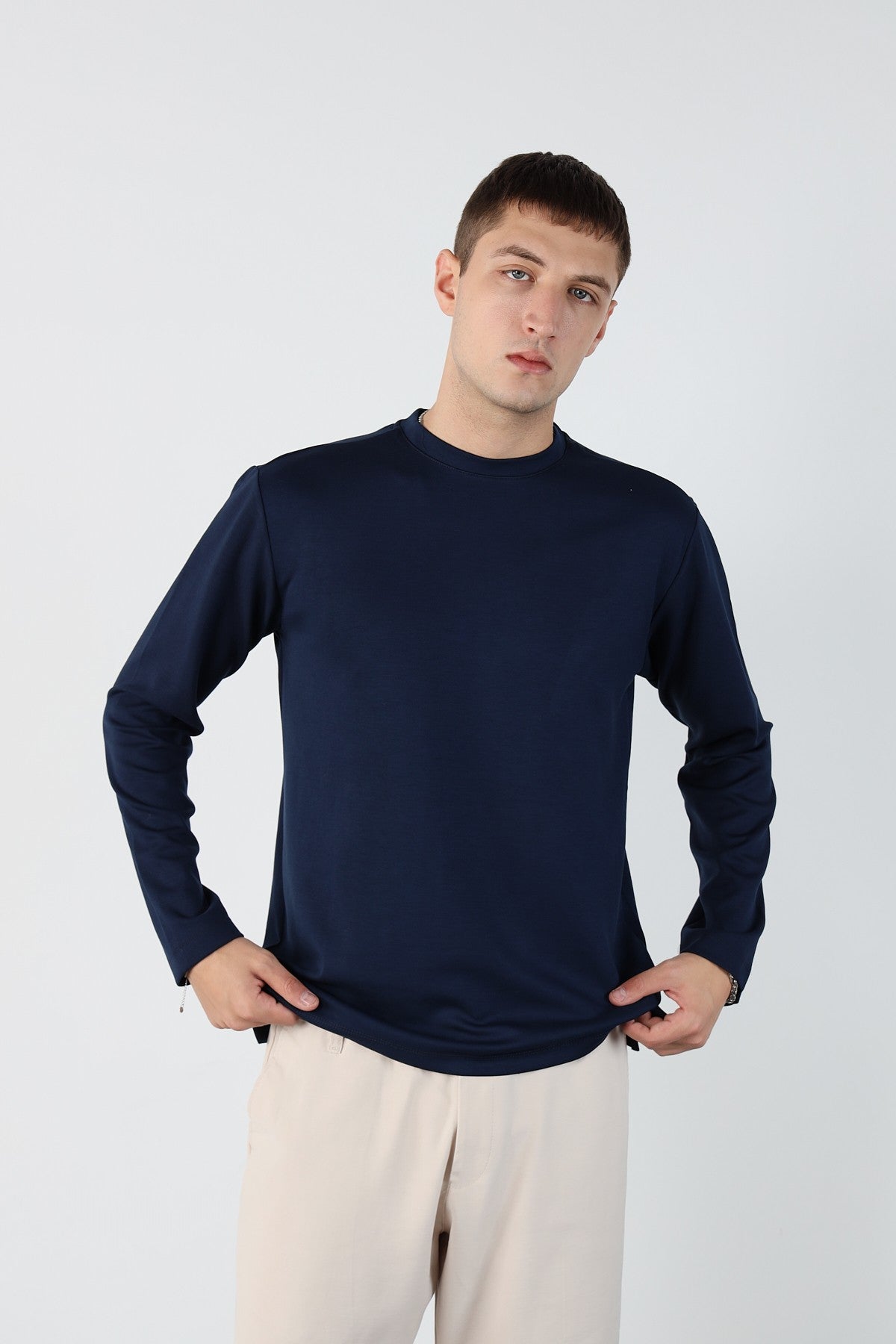 Regular Flexible Modal Fabric Mens Sweatshirt