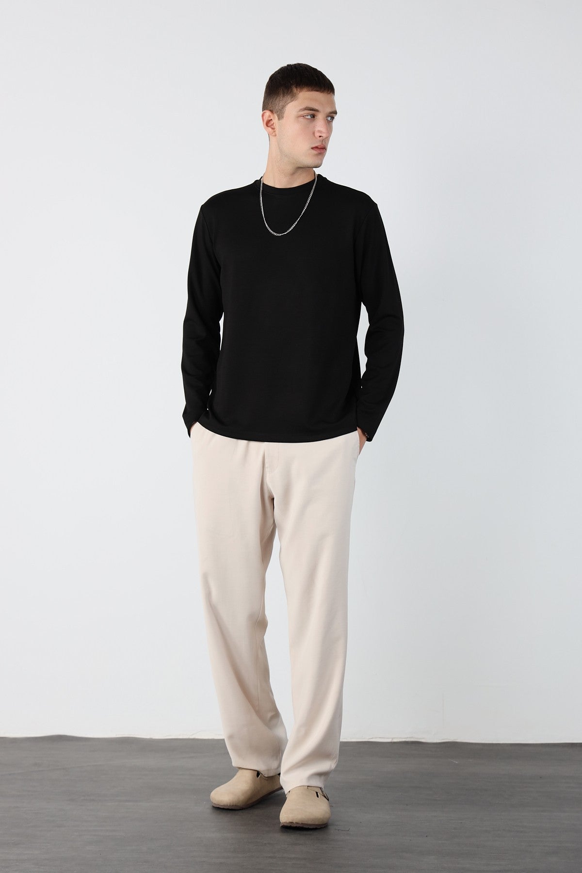 Regular Flexible Modal Fabric Mens Sweatshirt