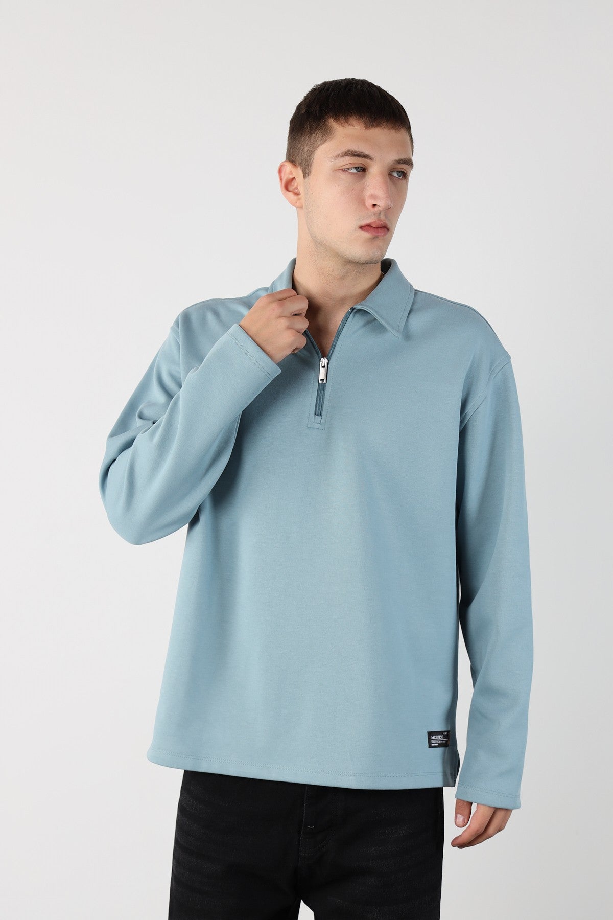 Half Zipper Oversize Mens Sweatshirt