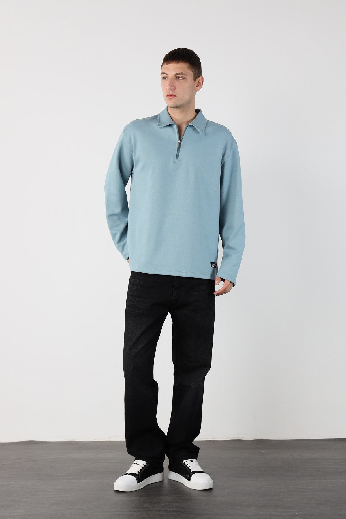 Half Zipper Oversize Mens Sweatshirt