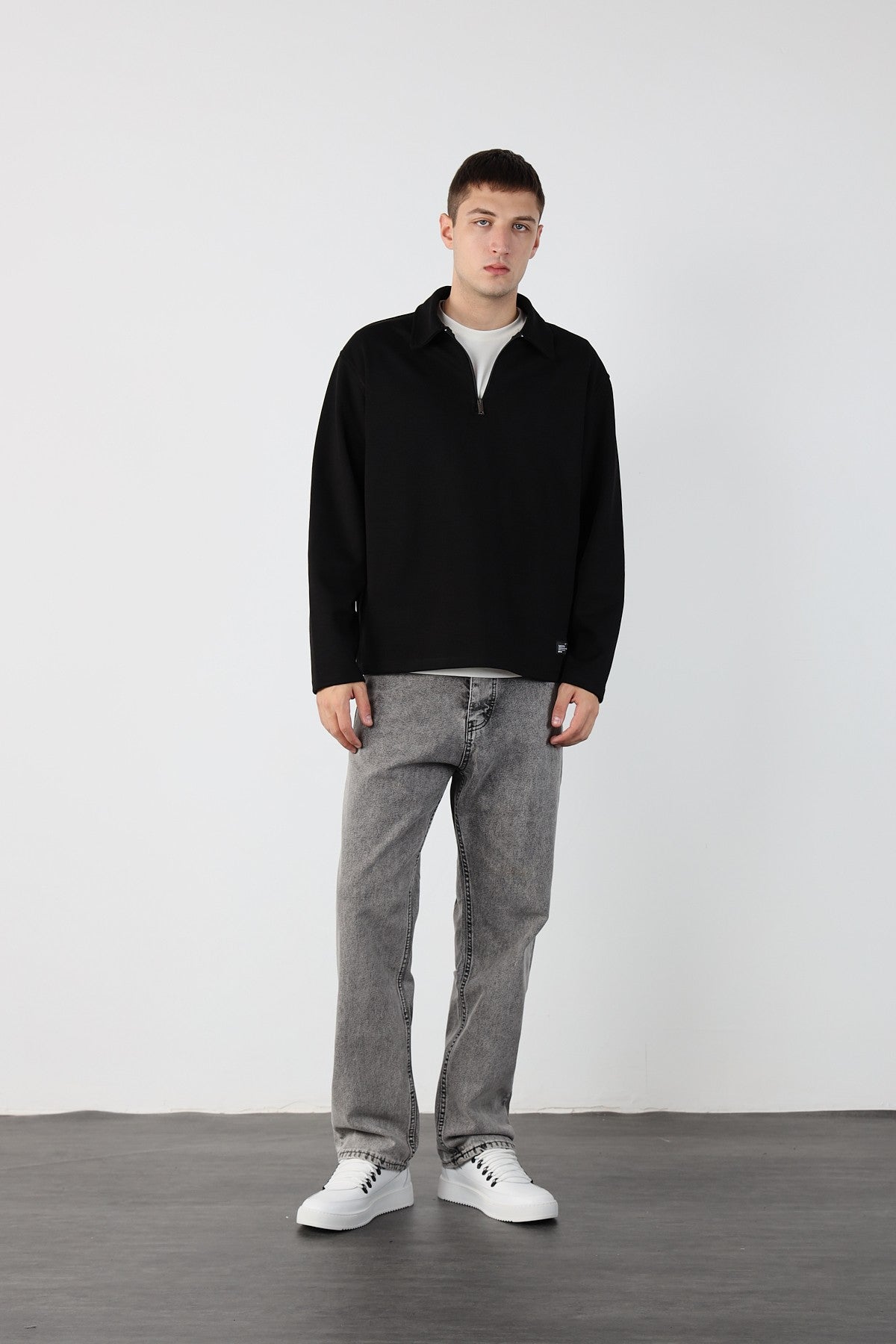 Half Zipper Oversize Mens Sweatshirt
