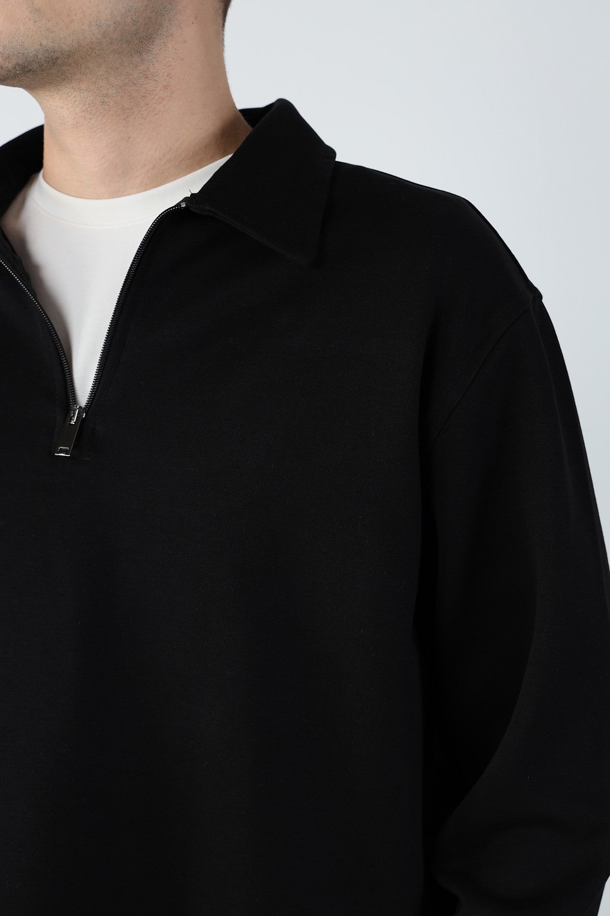 Half Zipper Oversize Mens Sweatshirt