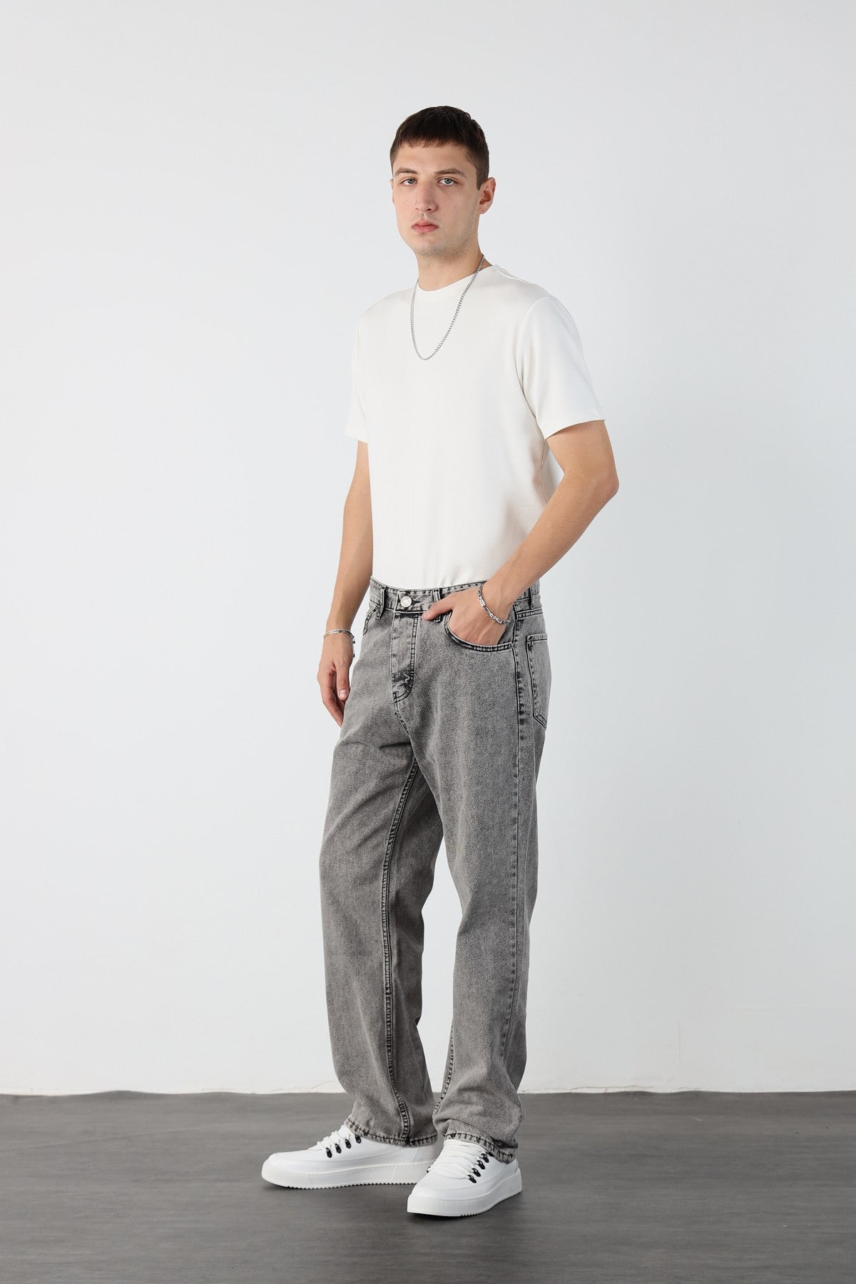 Mens Denim Baggy Trousers