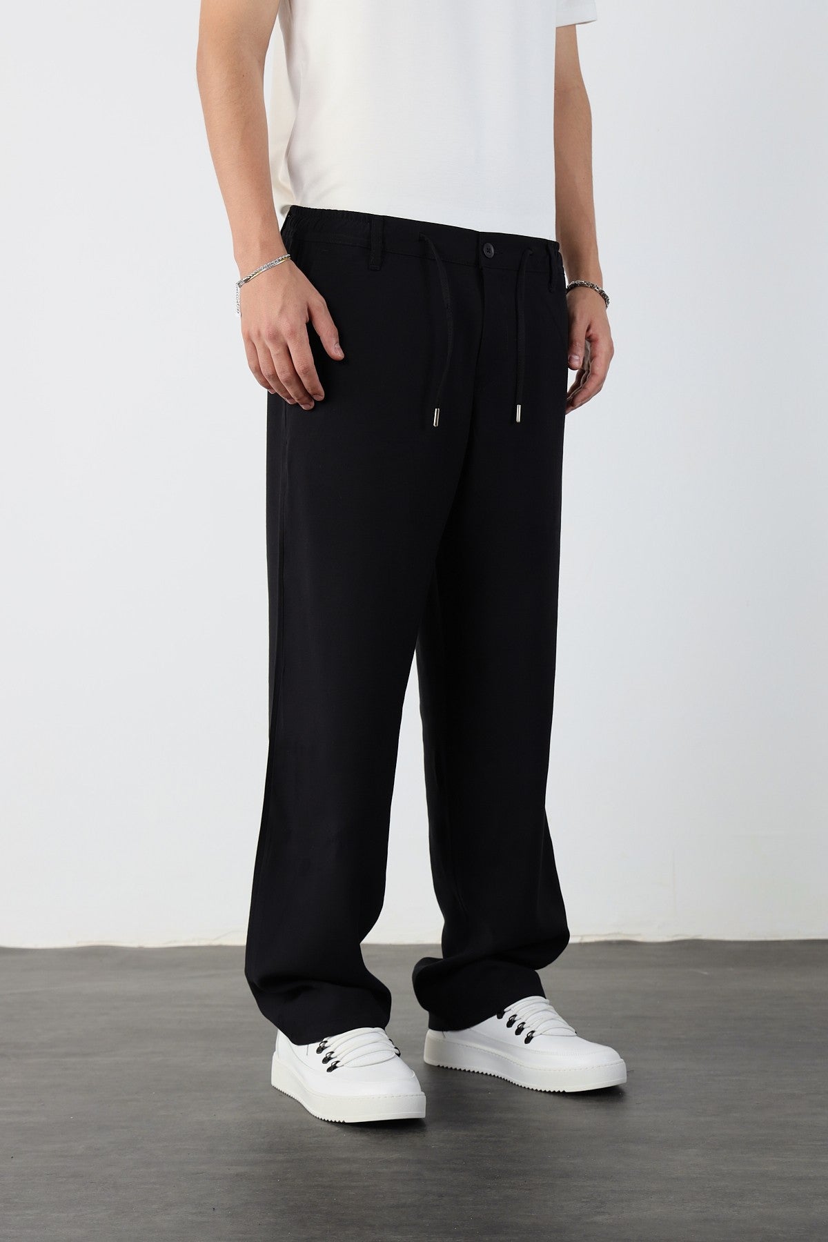 Baggy Modal Fabric Mens Trousers