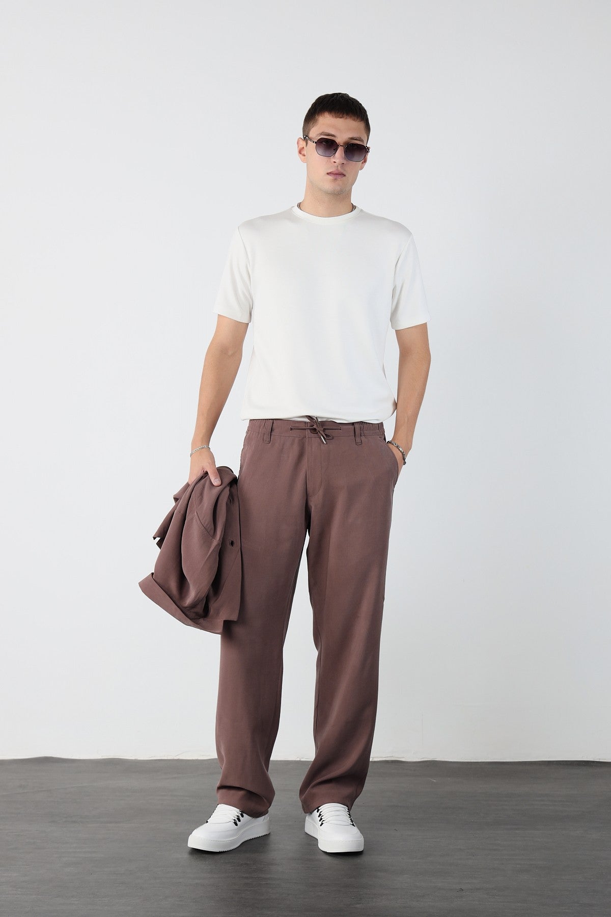 Baggy Modal Fabric Mens Trousers