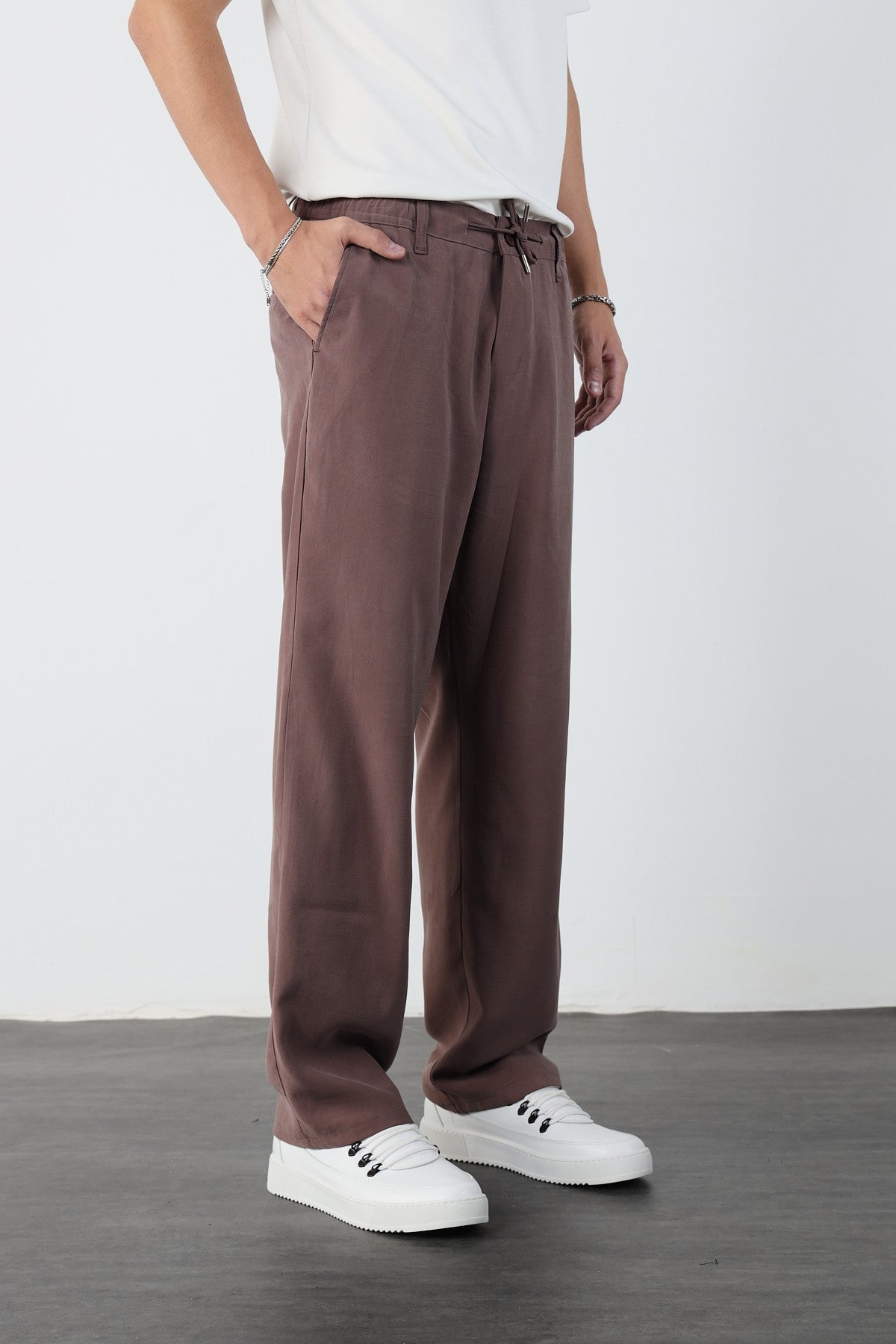 Baggy Modal Fabric Mens Trousers