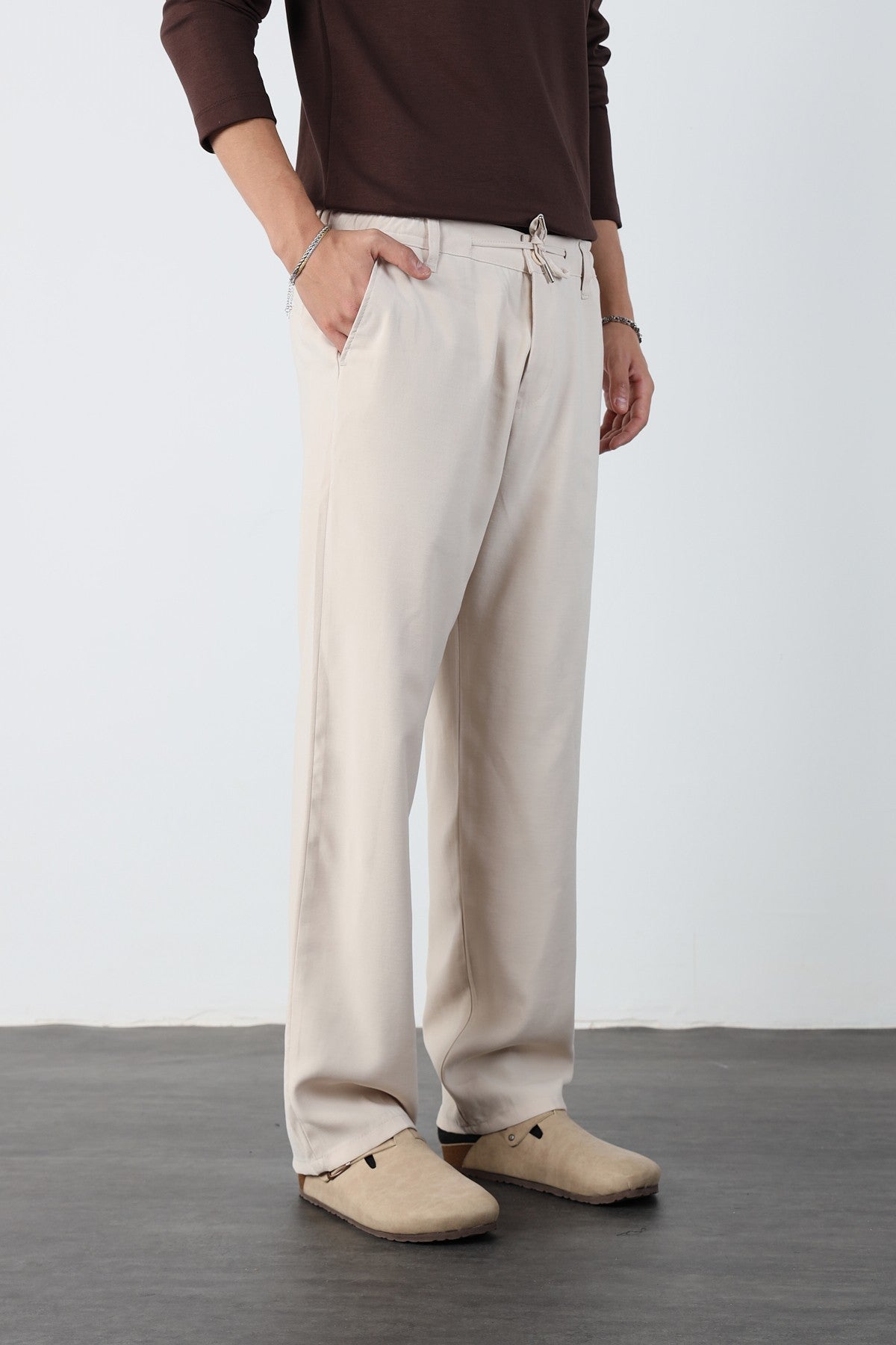 Baggy Modal Fabric Mens Trousers