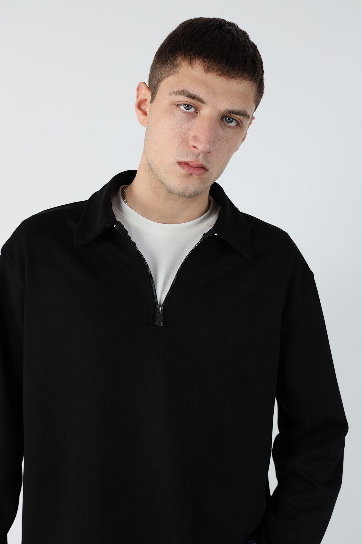 Half Zipper Oversize Mens Sweatshirt