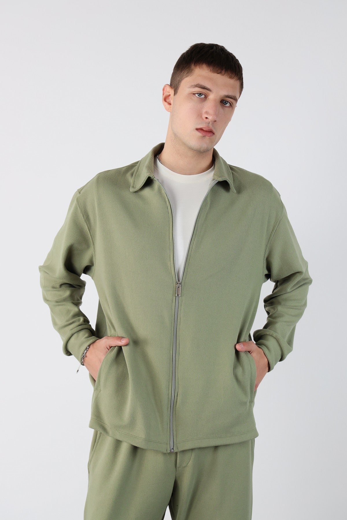 Oversize Zippered Ottoman Sweatshirt