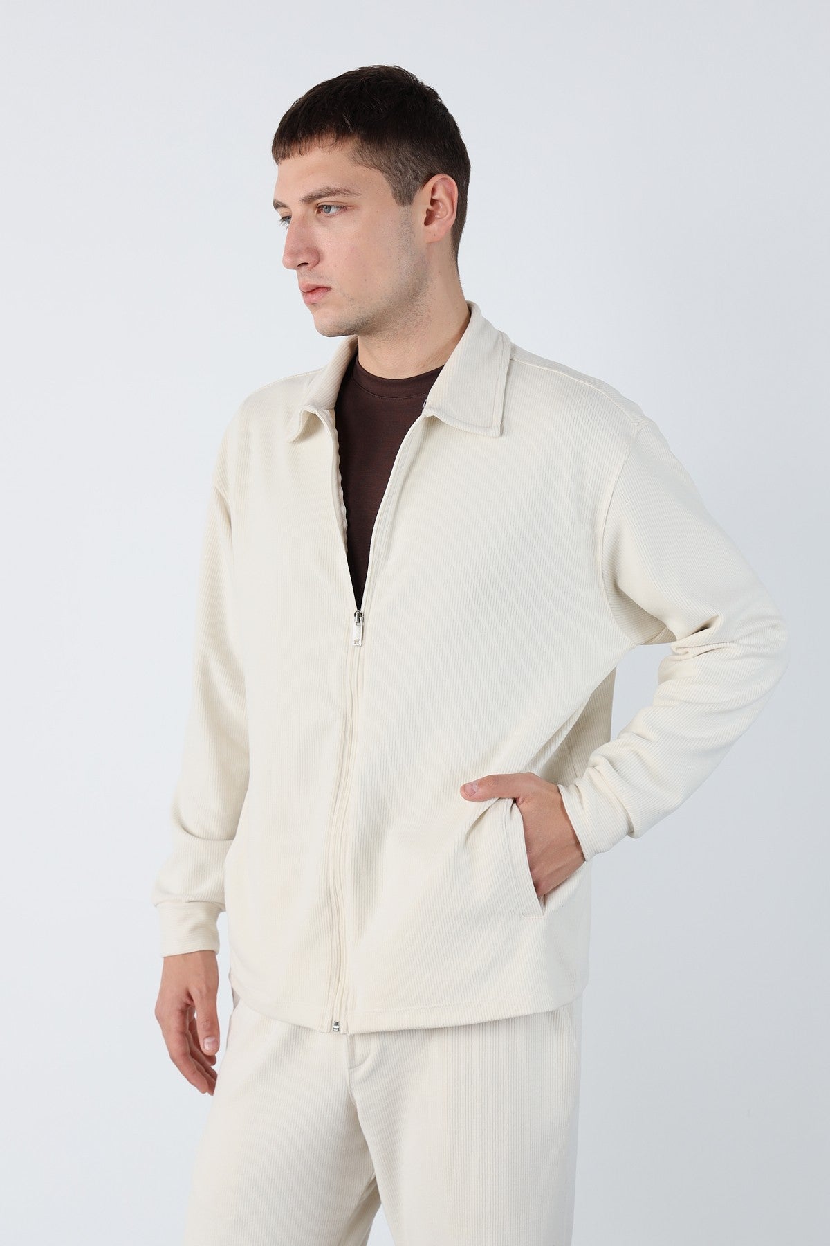 Oversize Zippered Ottoman Sweatshirt