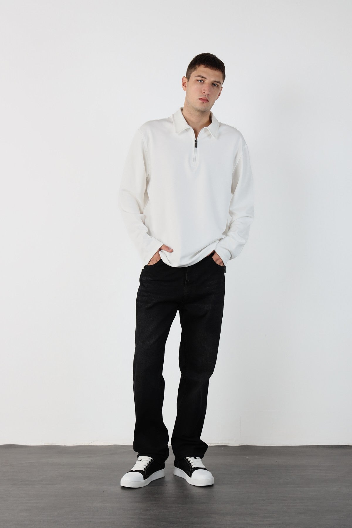 Half Zipper Oversize Mens Sweatshirt