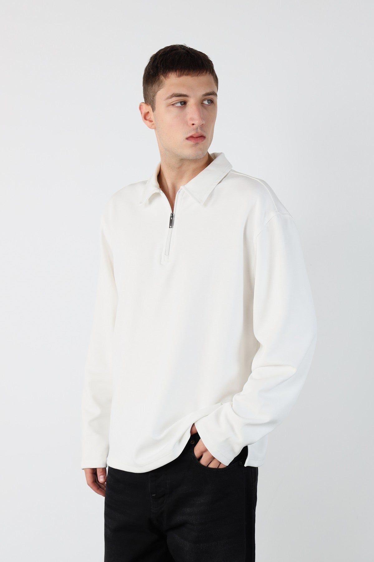 Half Zipper Oversize Mens Sweatshirt