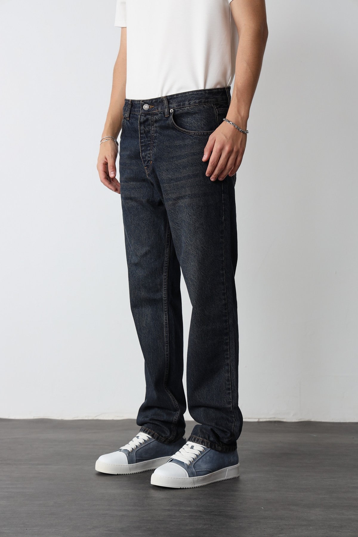 Mens Denim Baggy Trousers