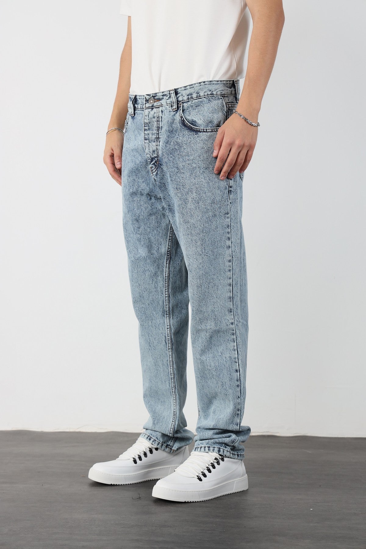 Mens Denim Baggy Trousers