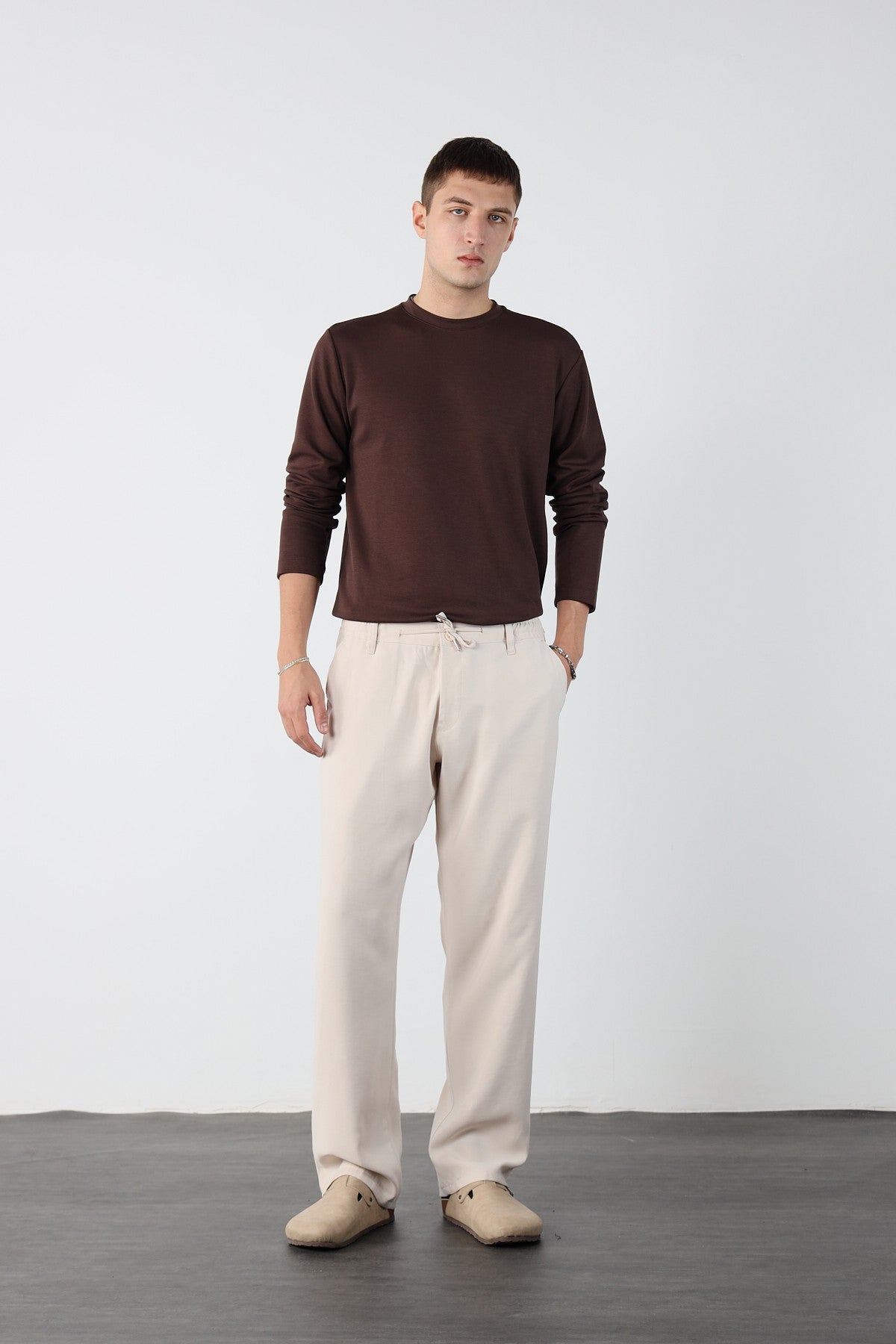 Baggy Modal Fabric Mens Trousers