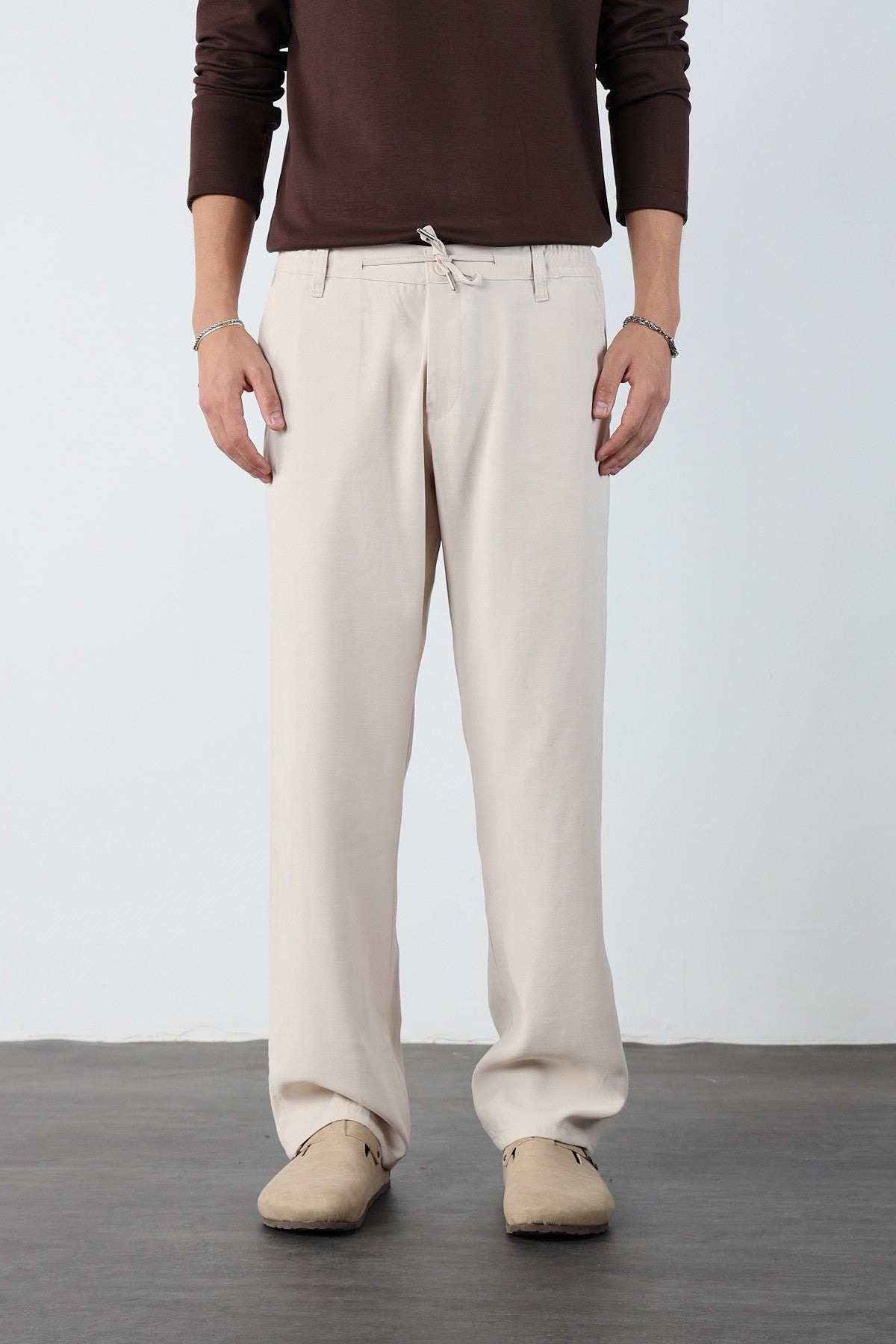 Baggy Modal Fabric Mens Trousers