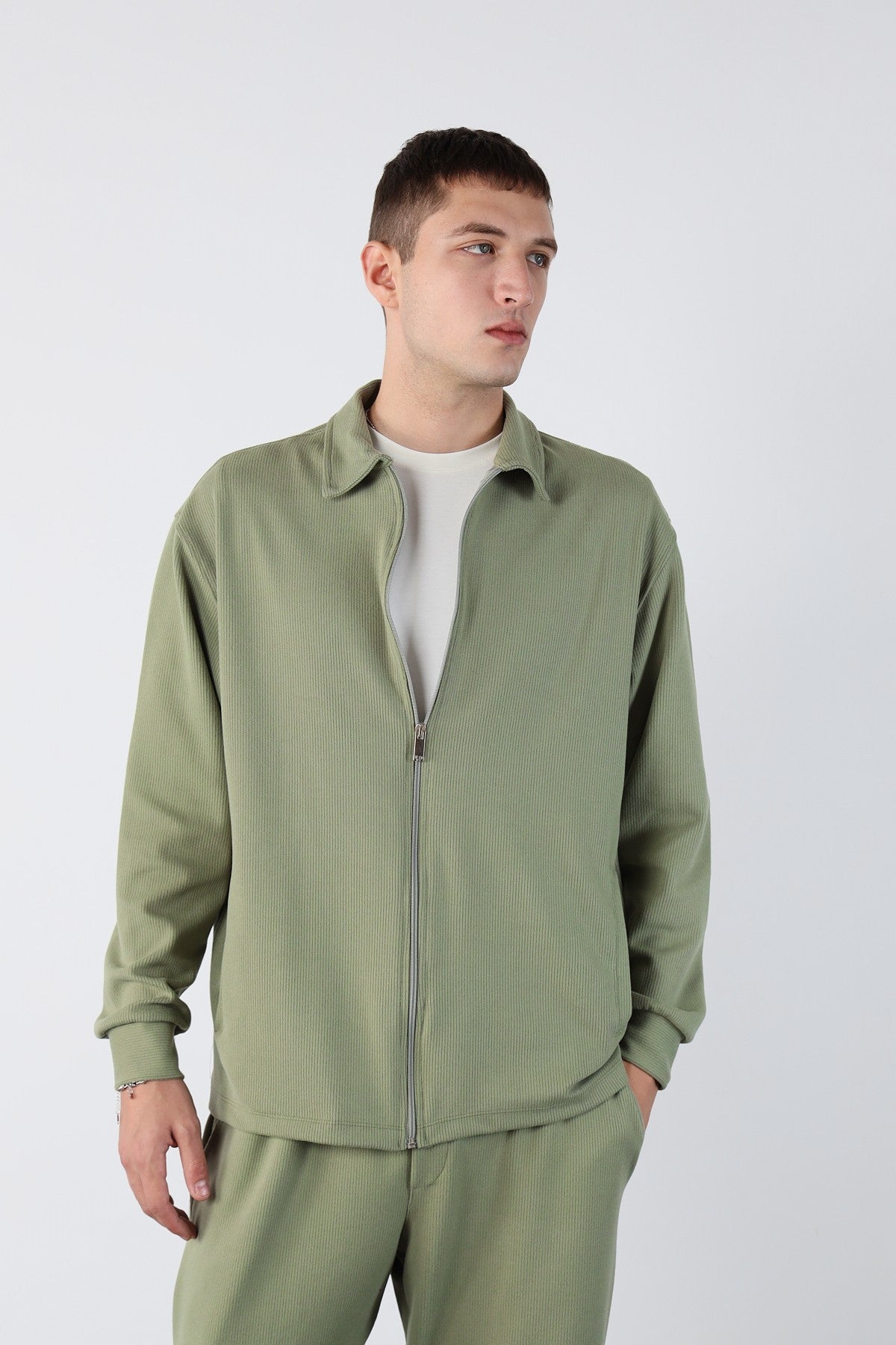 Oversize Zippered Ottoman Sweatshirt