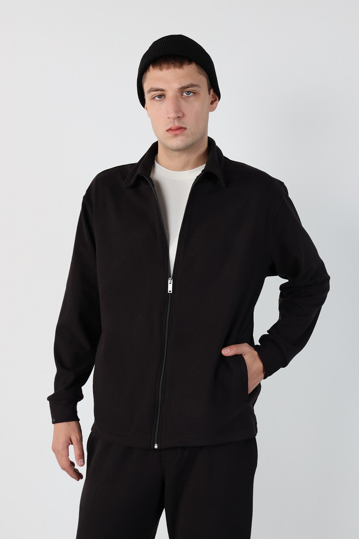 Oversize Zippered Ottoman Sweatshirt