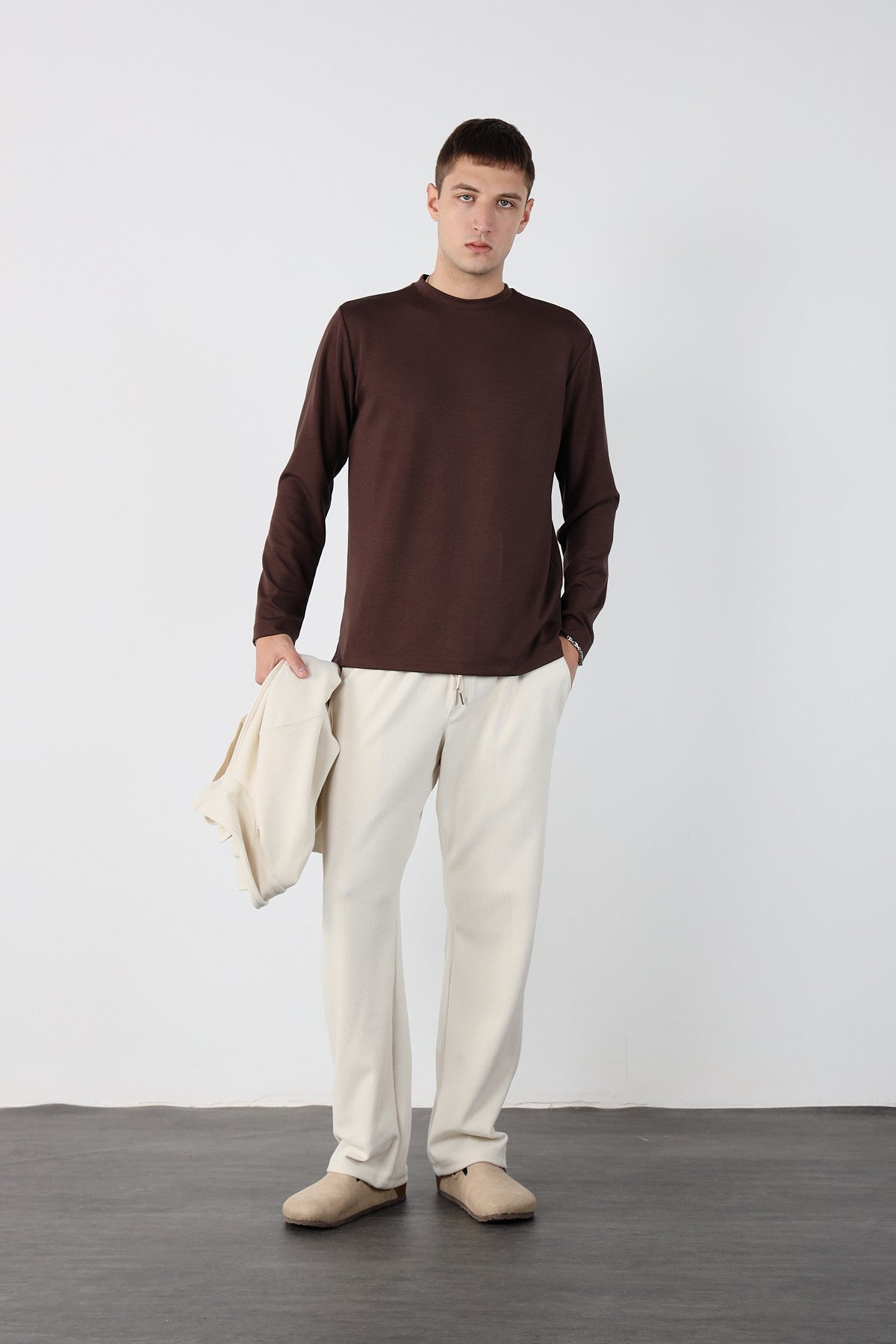 Regular Flexible Modal Fabric Mens Sweatshirt