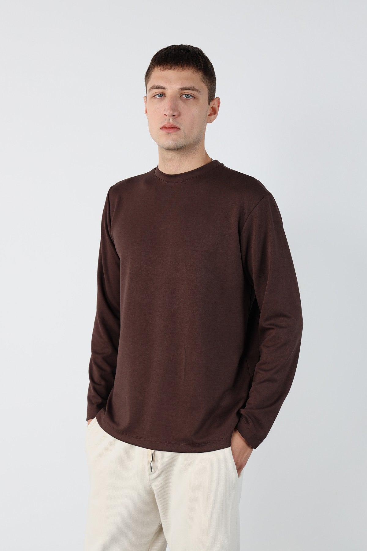 Regular Flexible Modal Fabric Mens Sweatshirt