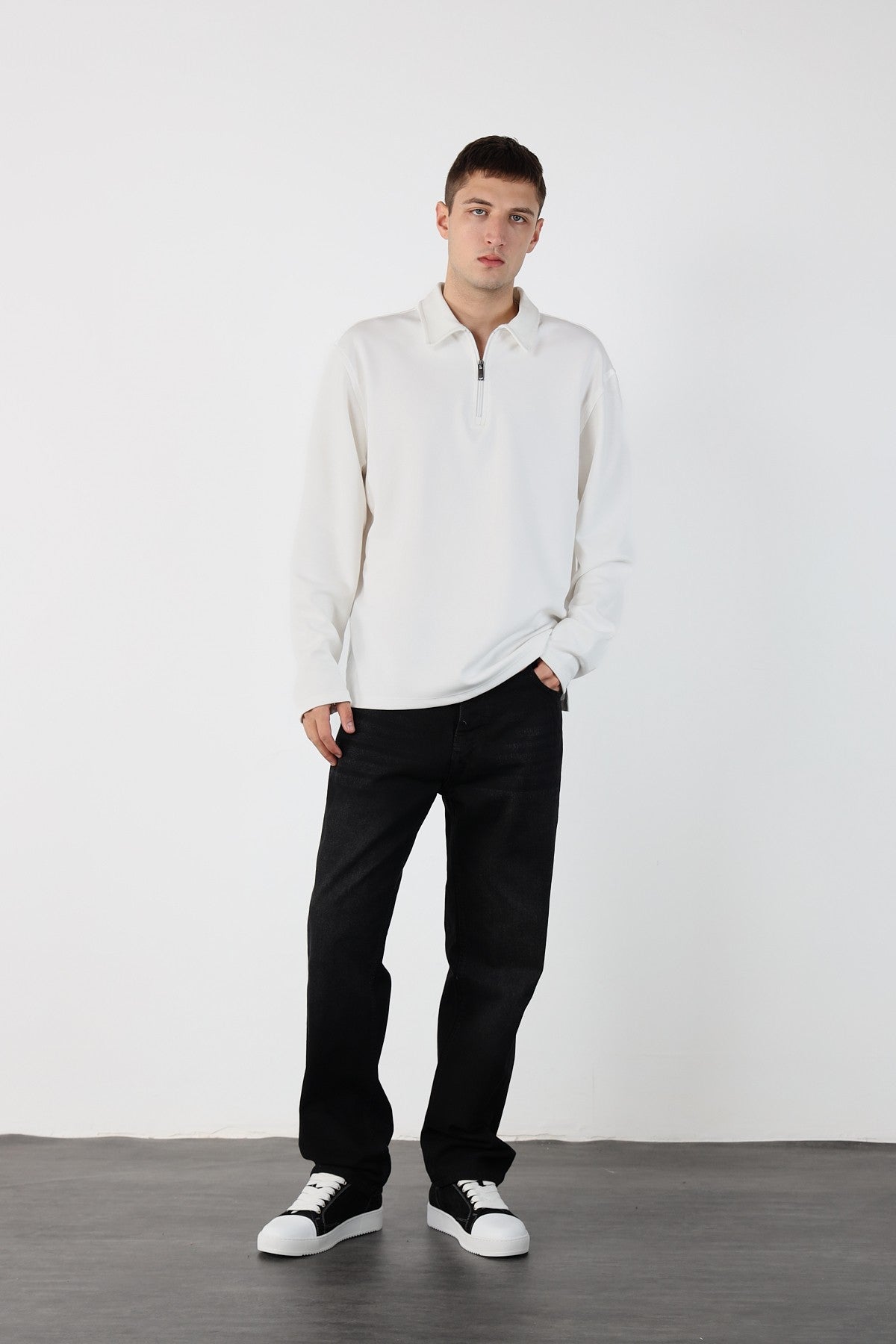 Half Zipper Oversize Mens Sweatshirt