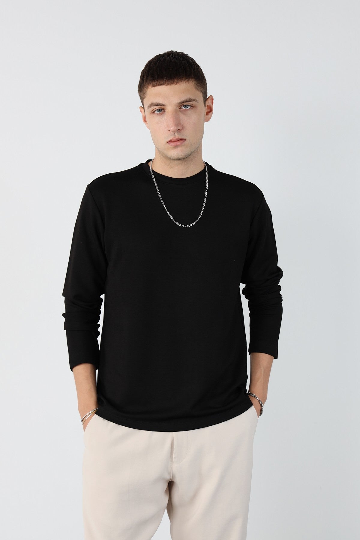 Regular Flexible Modal Fabric Mens Sweatshirt