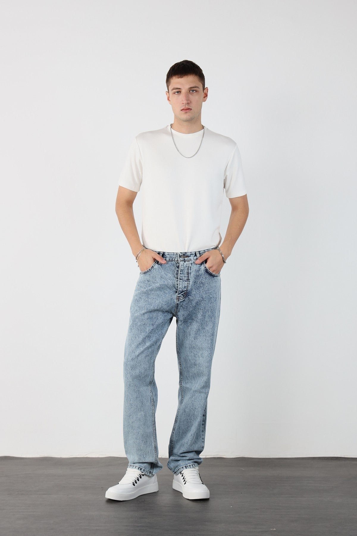 Mens Denim Baggy Trousers